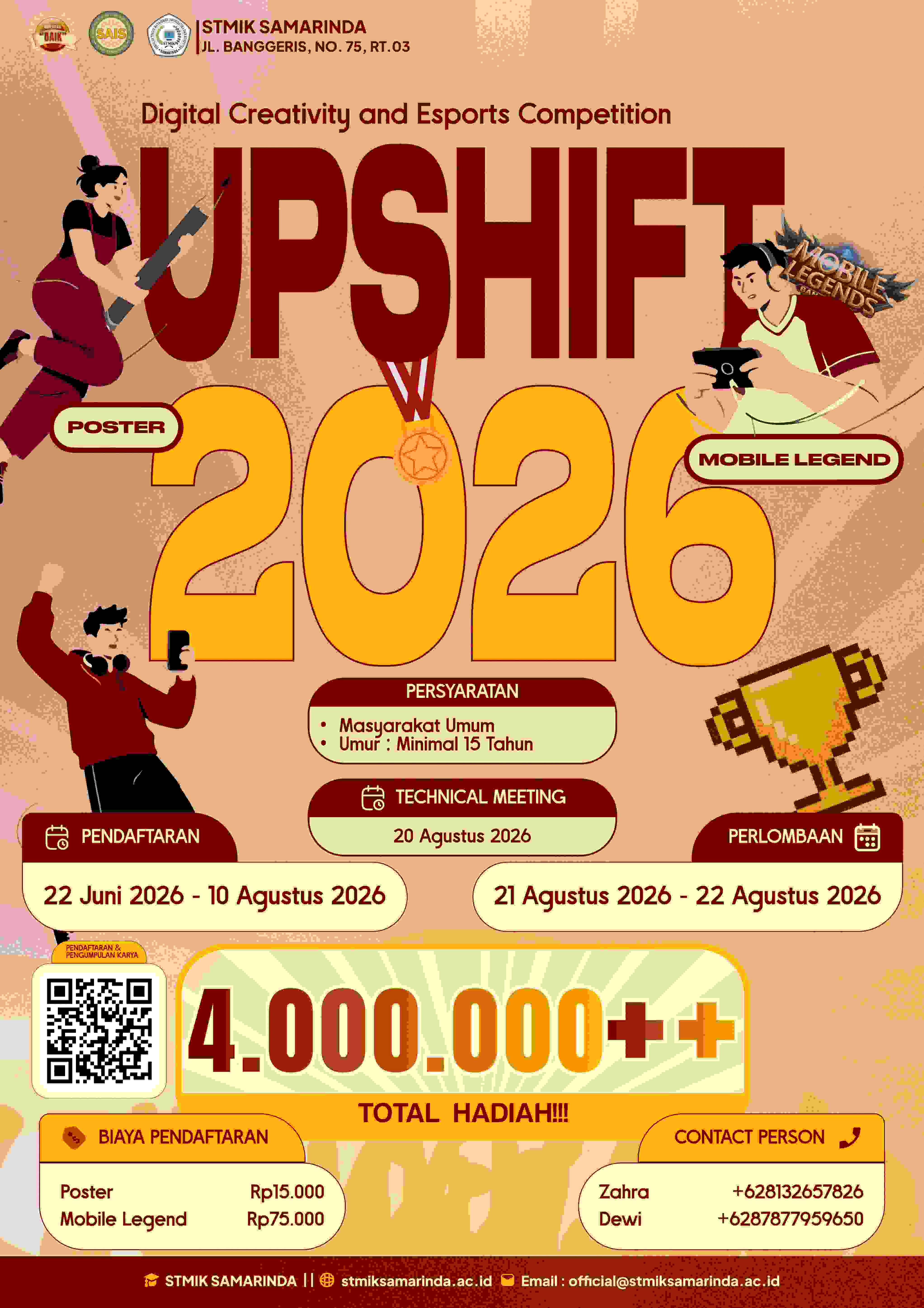 STMIK Samarinda Gelar UPSHIFT 2026, Ajang Kompetisi Digital Creativity dan Esports