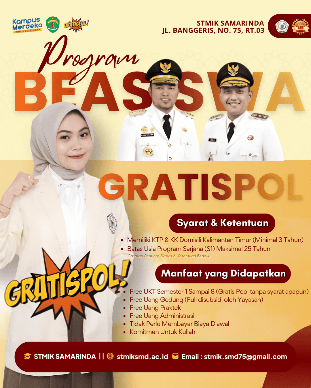 STMIK Samarinda Dukung Program Beasiswa Gratispol, Kesempatan Kuliah Gratis bagi Putra-Putri Kalimantan Timur